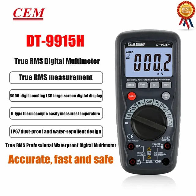 CEM DT-9915H DT-9917H Multimeter Digital High Precision Digital Display Current Voltage Test Capacitance Measurement Waterproof CEM DT-9915H DT-9917H Multimeter Digital High Precision Digital Display Current Voltage Test Capacitance Measurement Waterproof